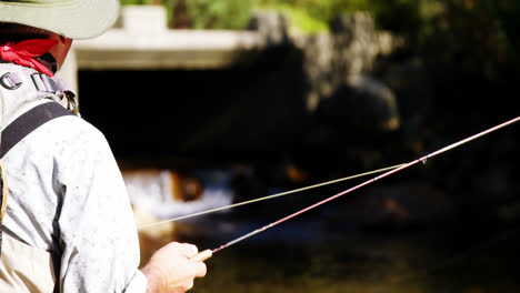 Man-fly-fishing-in-river