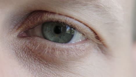 Nahaufnahme-Eines-Schönen-Auges,-Das-Blinzelt-Und-Auf-Die-Pupille-Der-Kamera-Blickt