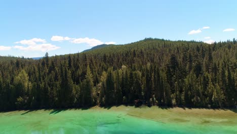 aerial view of beautiful lake and mountains 4k