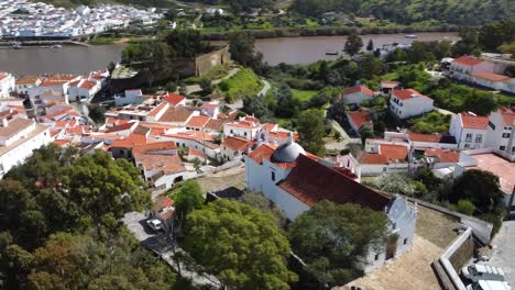 slow motion aerial view of alcoutim