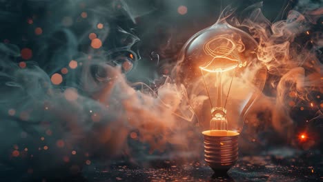 glowing vintage light bulb