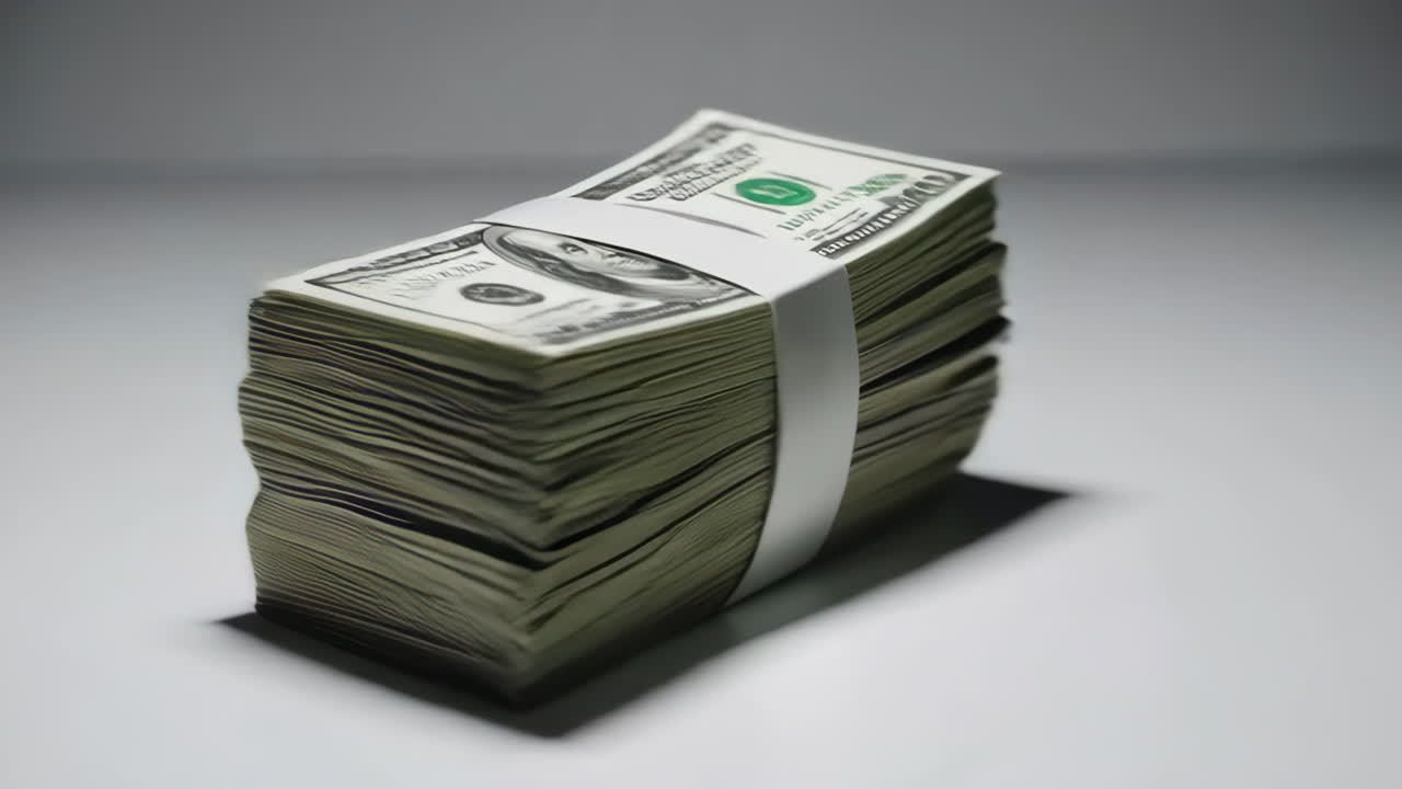 una pila de dólares.