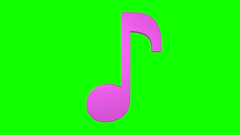 musical note rotating loop 3d green screen