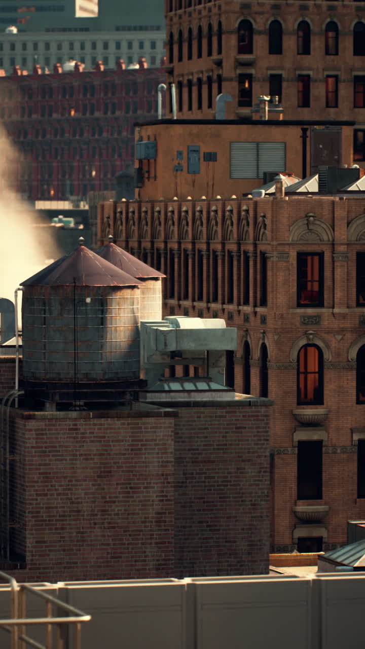 새벽에 뉴욕 시의 지붕