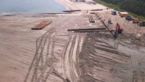 toma aérea de dragado de playa