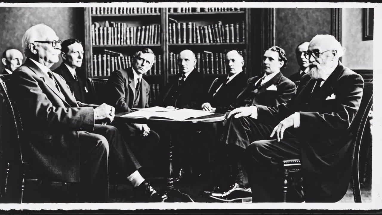 Group of Men in Formal Attire in a Meeting Room