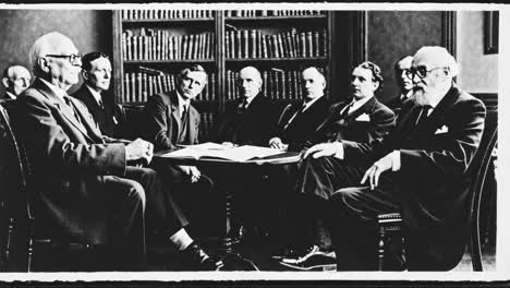 group of men in formal attire in a meeting room