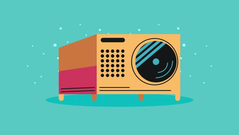 retro vintage colorful radio illustration