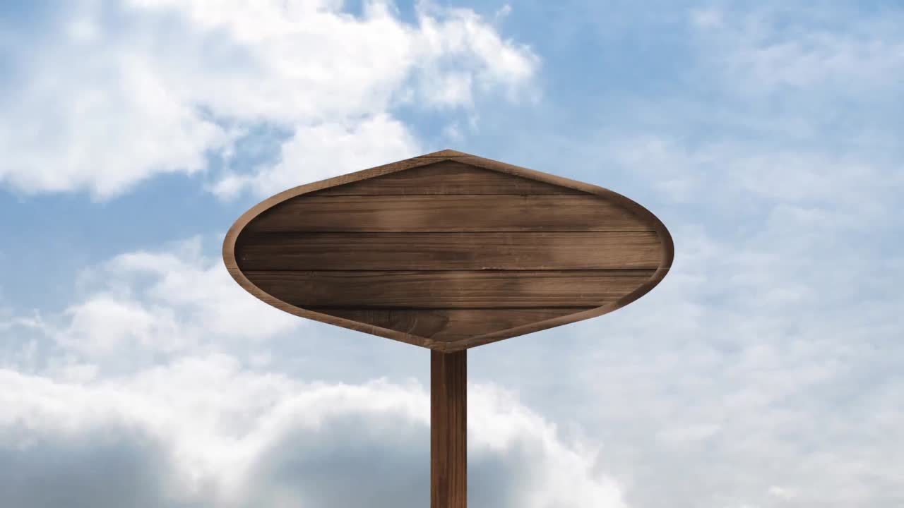 파란 하늘과 구름을 배경으로 패널의 디지털 애니메이션