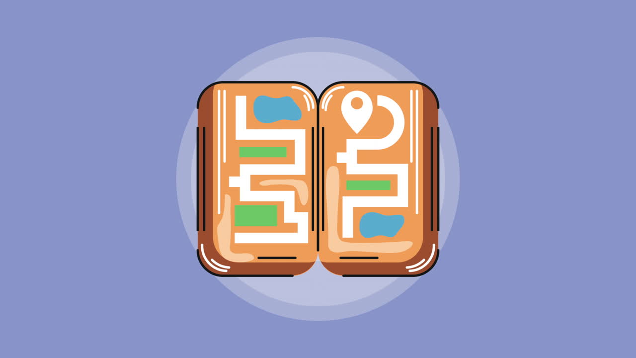 Smartphone displaying a map with maze-like route