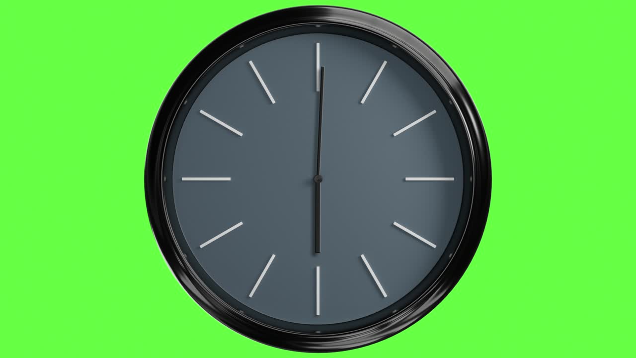 время пробегает 12 часов настенные часы (3 разные) современное золото винтаж 60 кадров в секунду 4k зеленый экран