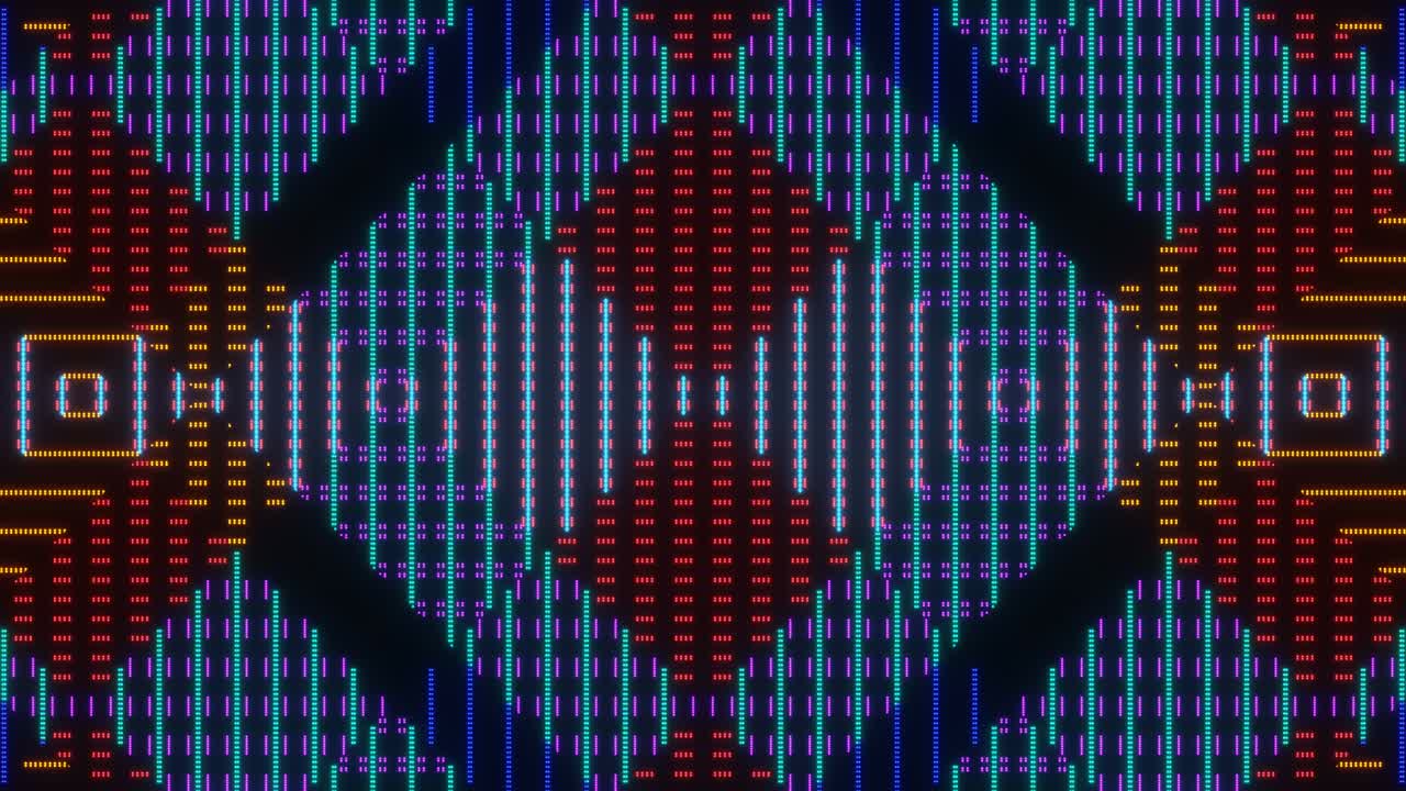 Iridescência Suave de Quadrados de Pixels Coloridos