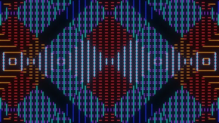 Smooth iridescence of colored pixel squares
