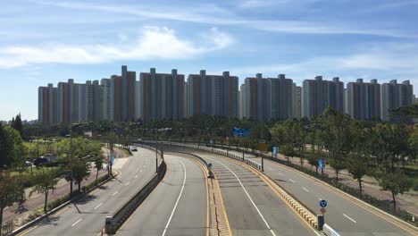 cars pass in ansan, sangnok, gyeonggi-do, south korea-1