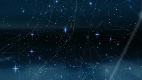 animation of glowing light spots over black background
