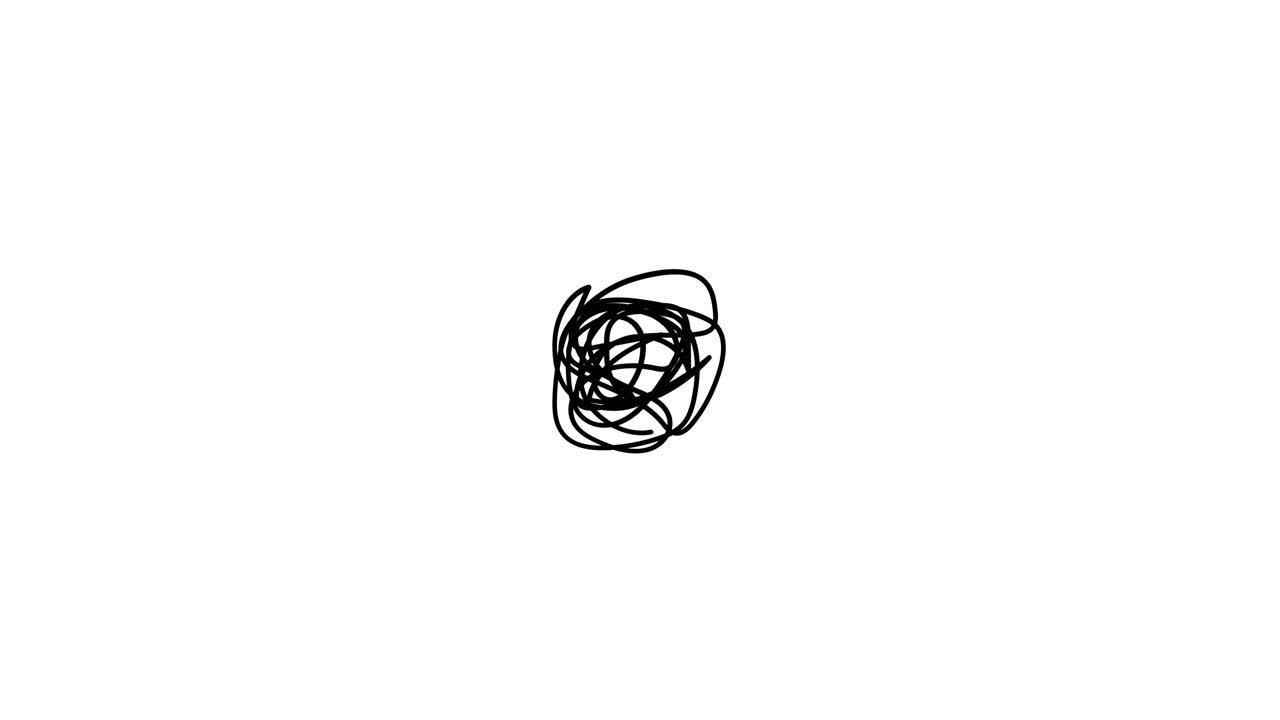 Animated Black Scribble Line on White Background