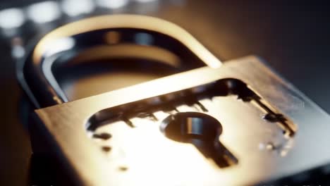 close-up of a padlock