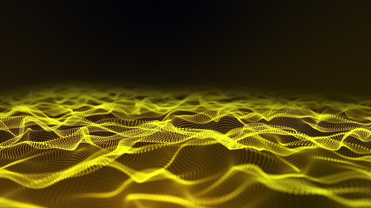 Abstract gold particle wave and light abstract background