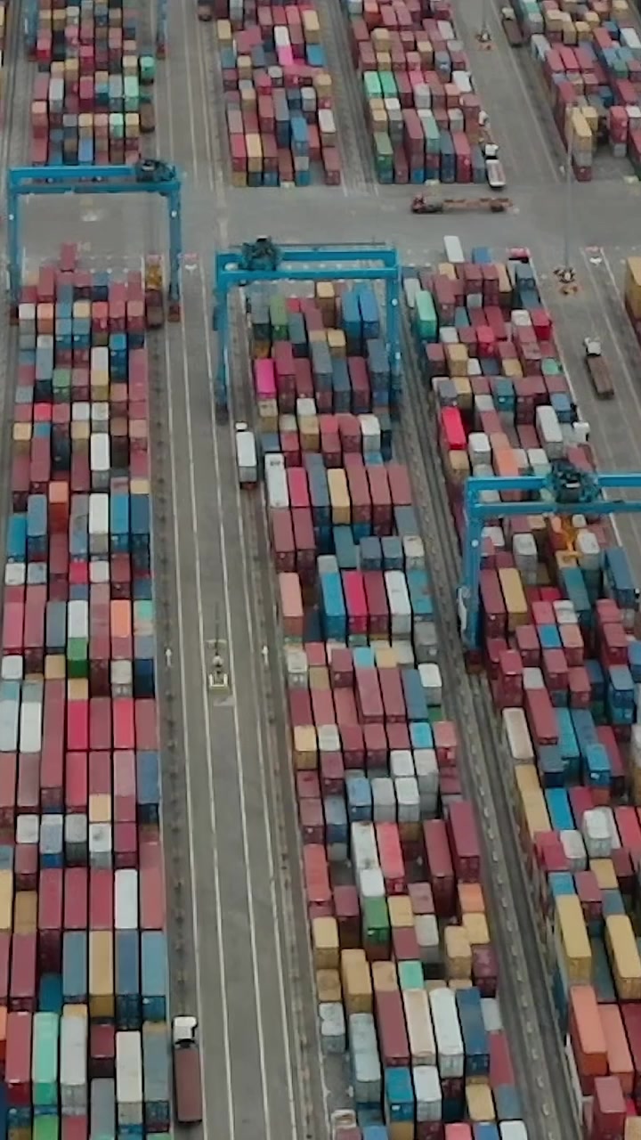 Port operations with shipping containers in Accra, Ghana during the day