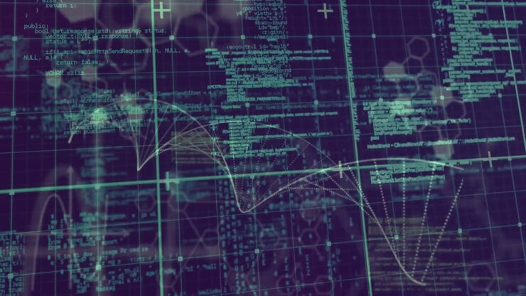 Animation of data processing over dna strand