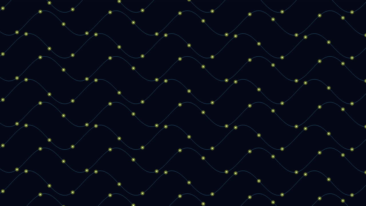 Connection and elegance waves pattern with neon sparkles on black gradient