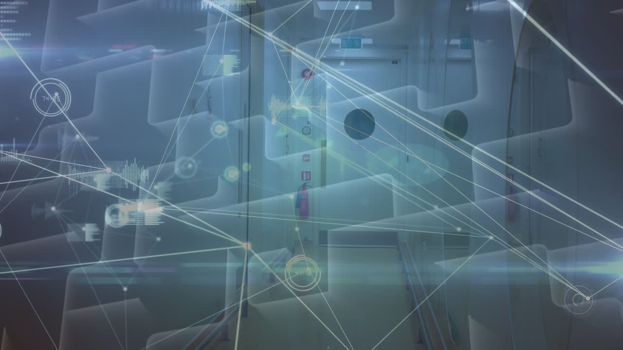 미로를 가로지르는 연결 네트워크의 애니메이션