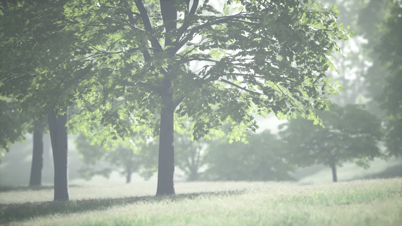 여름에 녹색 메이플 잎