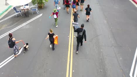 Aerial-Over-Crowds-Large-Black-Lives-Matter-Blm-Protest-March-Marching-Through-A-Small-Town-Ventura-California-2