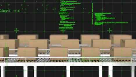 procesamiento de datos a través de la red de red contra múltiples cajas de entrega en la cinta transportadora