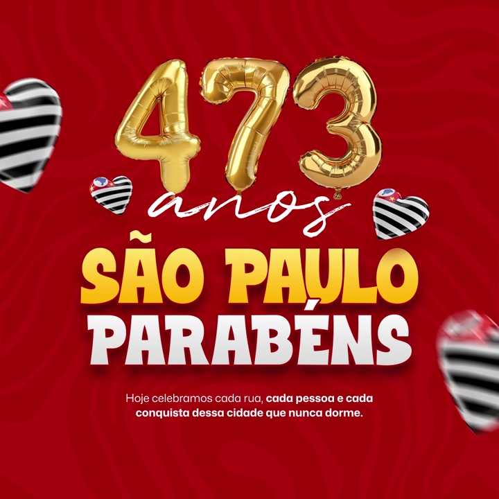 Gráfico de celebración del 473º aniversario para la ciudad de São Paulo