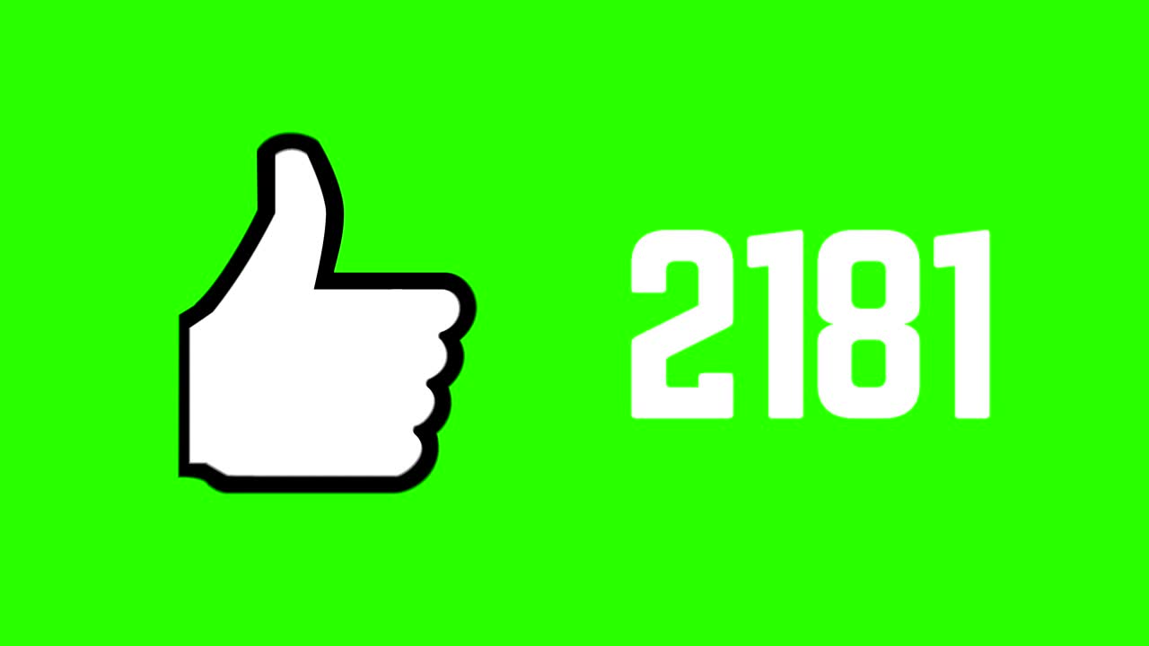 green screen thumbs up count up like social media