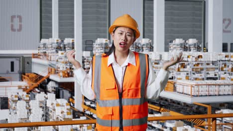 trabajador de fábrica molesto