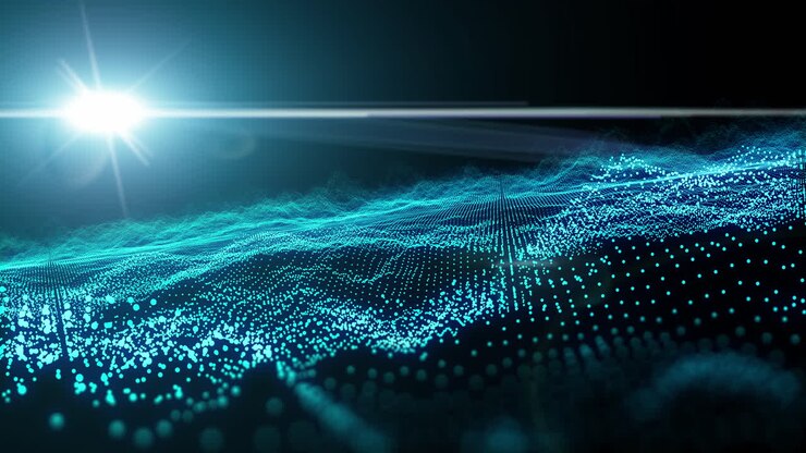 3d, futuristica e vibrazione d'onda con lucentezza