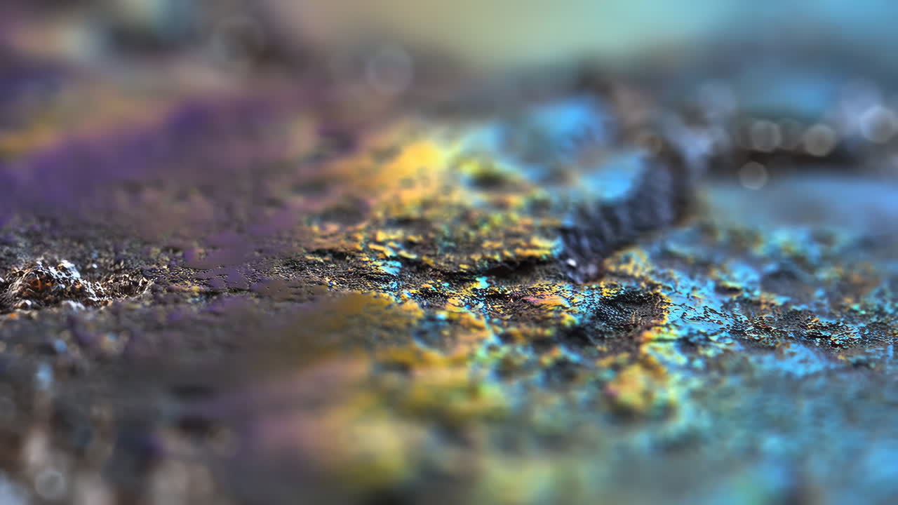 Iridescent Abstract Metallic Surface Texture