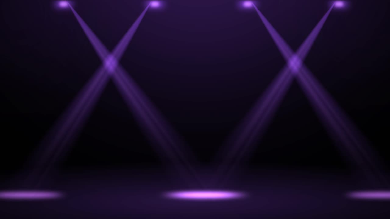 focos violetas dinámicos en un escenario oscuro