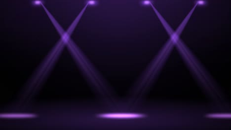 dynamic violet spotlights on a dark stage