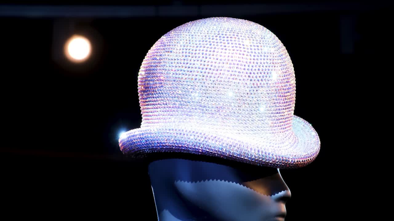 마네킨에 반이는 크리스탈 모자