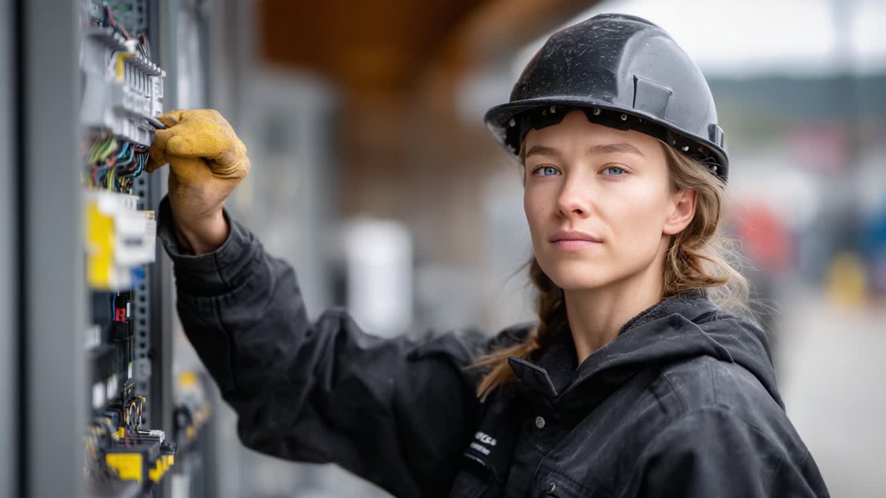 A skilled technician expertly working on electrical panels, showcasing precision and professionalism in a demanding environment, highlighting the importance of electrical maintenance