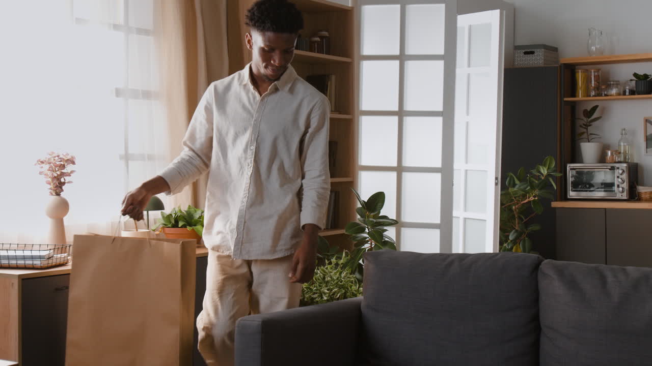 A man in his living room