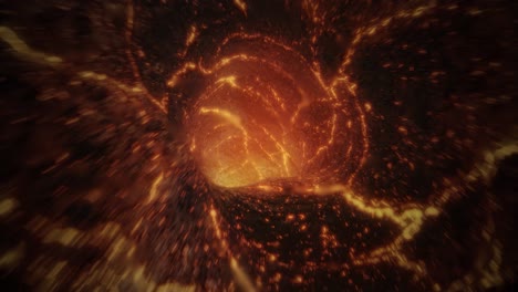 abstract animation of lava tunnel texture in seamless loop