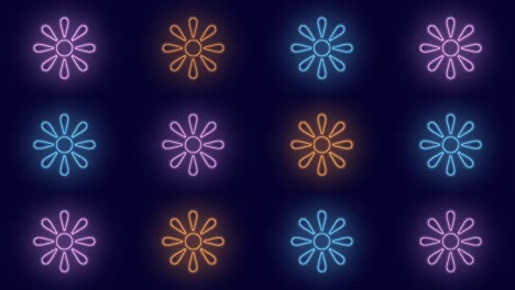 colorful summer flowers pattern with led light in club style