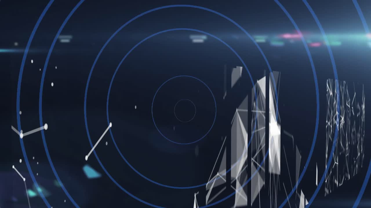 검은색 배경에 있는 원과 모양의 애니메이션