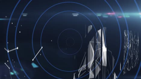 animación de círculos y formas sobre fondo negro