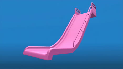 a pink slide on a blue background