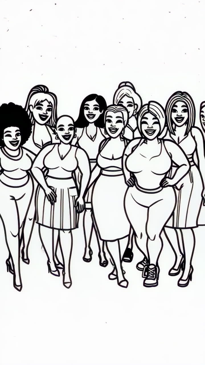 Black and white illustration of people and dark backgrounds