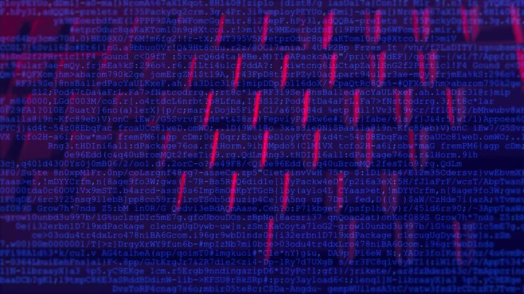 computer programming code on a keyboard with Multiple layers of codes