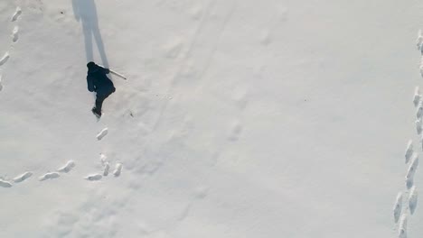 Drone-shot-of-I-love-you-in-Snow