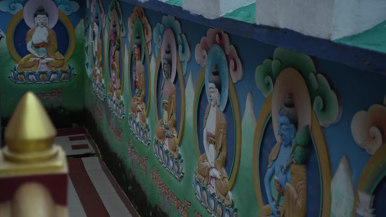 Different parts of a Buddhist temple or monetary. A Salugara Monastery which is located in New Jalpaiguri