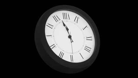 time lapse of a wall clock moving quickly in time. wall clock with roman numbers with white background