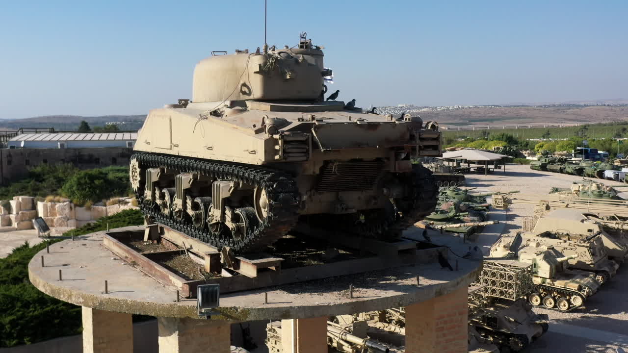Sherman Tank Monument, Latrun Israel Drone View